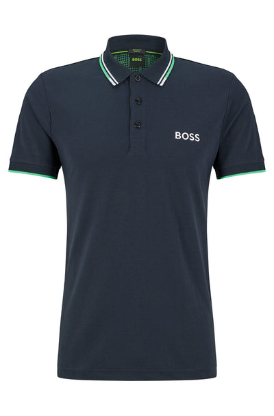 Hugo Boss Cotton-blend Polo Shirt in Navy blue
