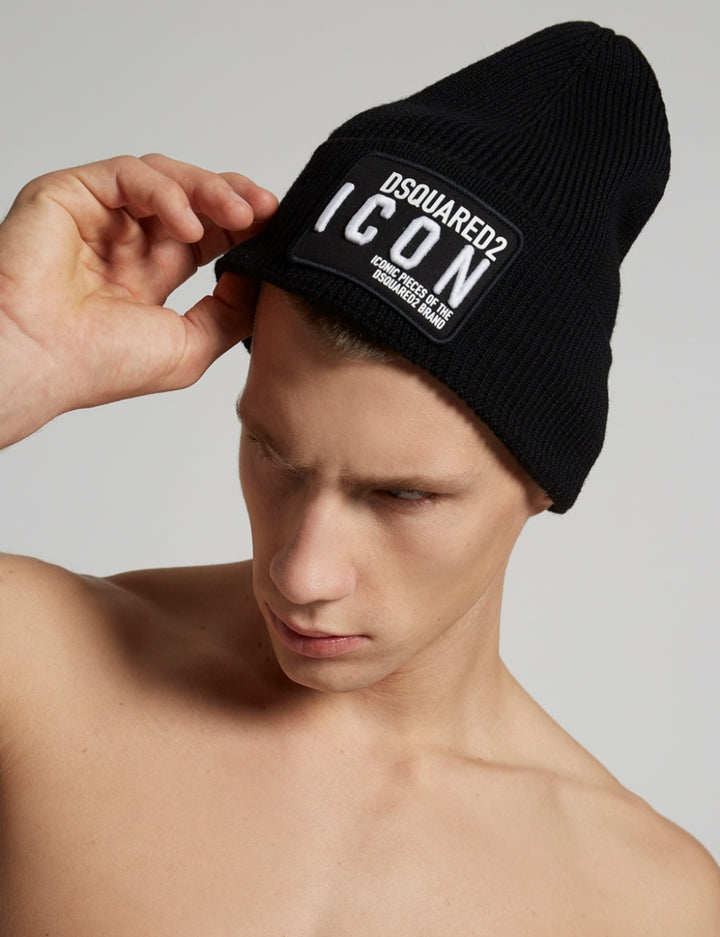 Dsquared2 ICON Beanie in Black – TheDesignerBox